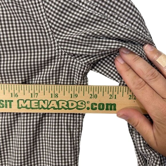 Lauren Ralph Lauren Button Up Top Womens  Size M Plaid Flip Cuff Black green tag - Picture 12 of 16